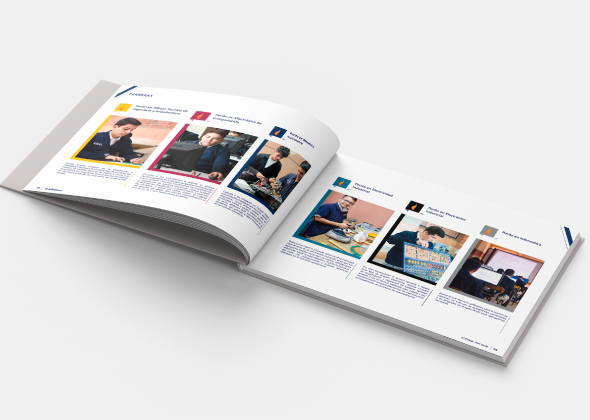 Diseño editorial para fundación Kinal
